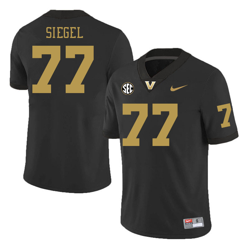 Vanderbilt Commodores #77 David Siegel College Football Jerseys 2024 Uniforms Stitched-Black